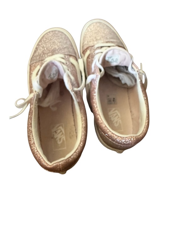 Vans Kids 2 Tone Glitter Old Skool Sneakers - Pink Rose/White-Size 5.5 main image 4